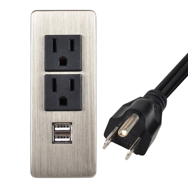 CE / CCC / ROHS Certificate Desktop Electrical Outlet With 2 US Standard Power Outlet