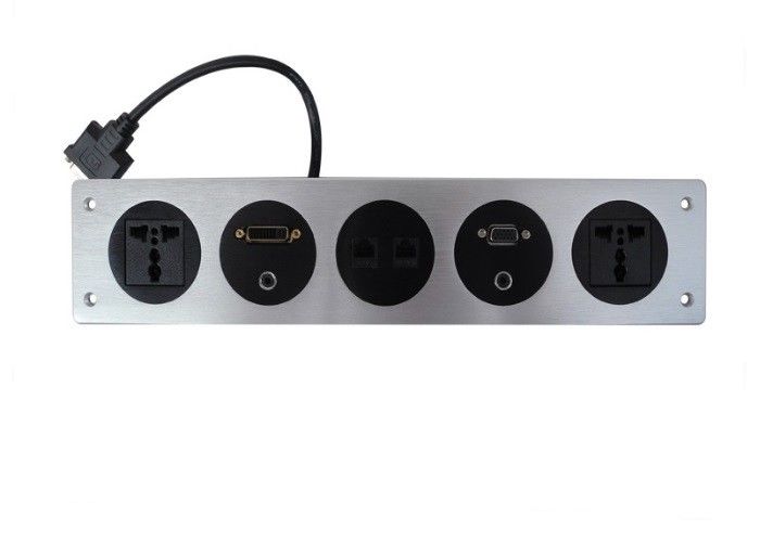 High-End Custom Silver Color Aluminum Panel Universal Desktop Power Sockets For Table And Wall