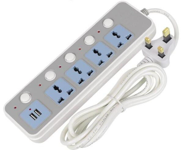 Multi - Function Mountable Power Strip Independent Switch Plug - In Smart USB Plug - In Tow Board