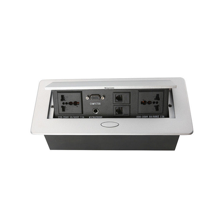 Hidden Conference Table Power Hub Aluminum Alloy Hydraulic Power Supply Data Box