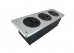 Black / Silver Desktop Power And Data Outlets For Workstation With Universal Power