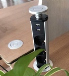 European Standard Office Pop Up Socket / Hidden USB Desktop Socket