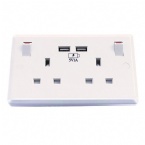 British Standard USB Wall Switch Socket , 110V ~ 250V 13A Charging Socket Panel