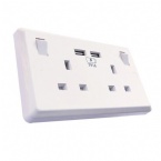 British Standard USB Wall Switch Socket , 110V ~ 250V 13A Charging Socket Panel