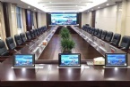 Conference Room Desktop LCD Monitor Audio Microphone Lifting Mechanism Implicit LED Screen Display Office System