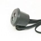 5V 2A Adapter Furniture Charger Table USB Socket Round Type Black Color