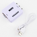 Mini VGA To AV Video Converter , VGA TO RCA Computer To TV PC To TV Vga To Av Junction Box