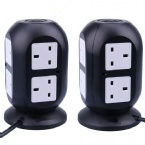 British Standard 4 USB Table Hub Smart Socket Eight Hole ABS + PC Fireproof Material