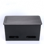 Black Color Flip Up Connector Conference Table Socket Desk Hidden Jack Outlet